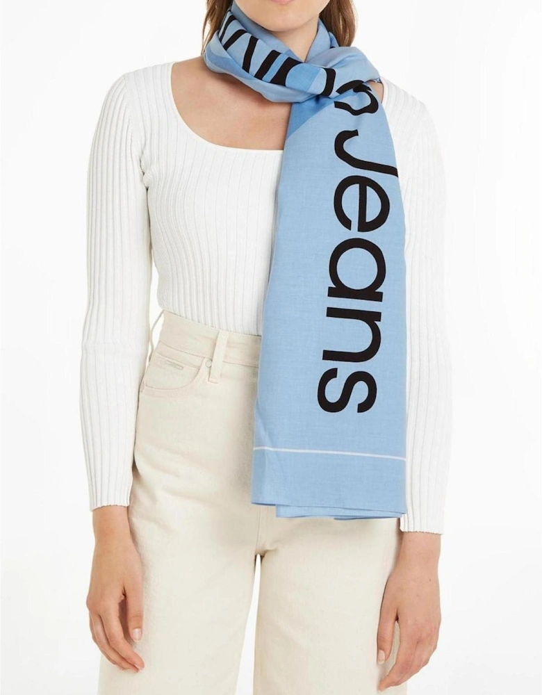 Blue Printed Cotton Scarf Women - Light Blue Scarves