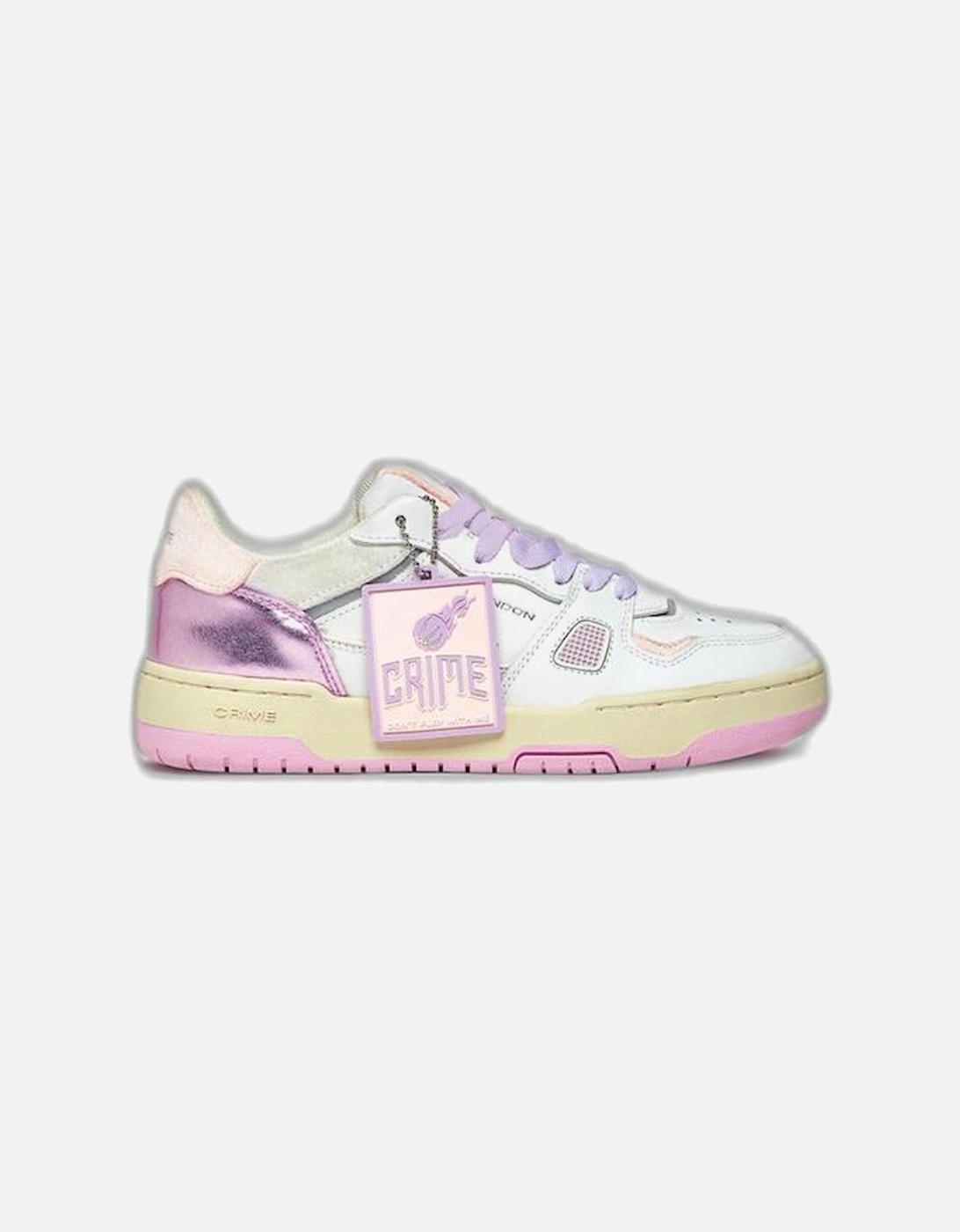 Lace-Up Leather Sneakers with Rubber Sole Women - Pink, 4 of 3