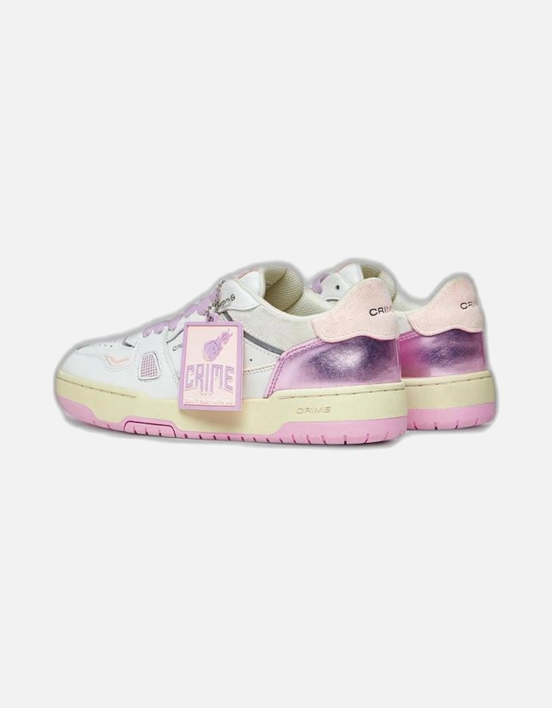Lace-Up Leather Sneakers with Rubber Sole Women - Pink