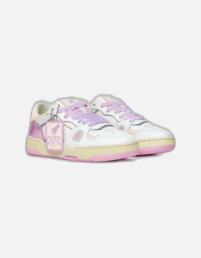 Lace-Up Leather Sneakers with Rubber Sole Women - Pink