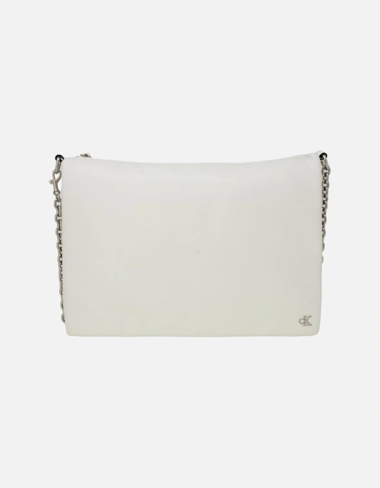 White Plain Shoulder Bag with Clip Fastening Women