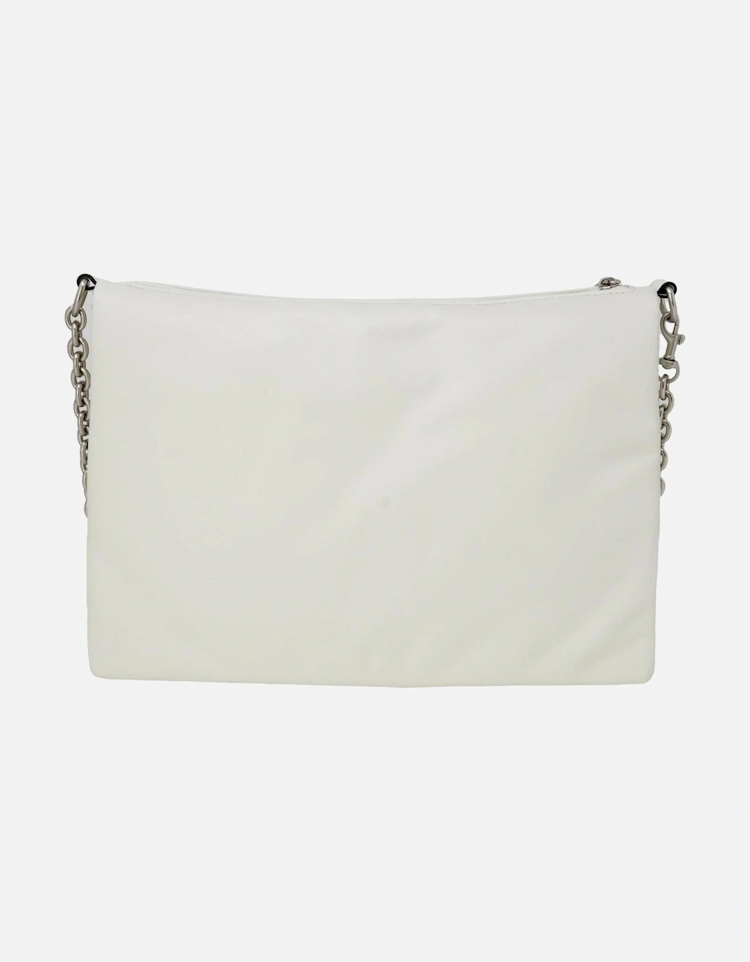 White Plain Shoulder Bag with Clip Fastening Women