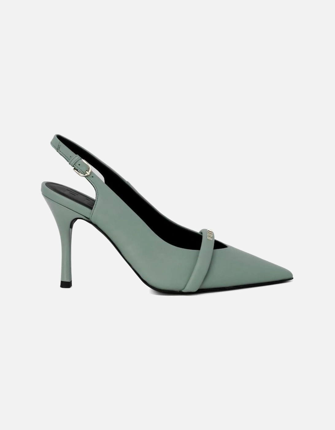 Green Pointed Toe Leather Pumps Women, 4 of 3