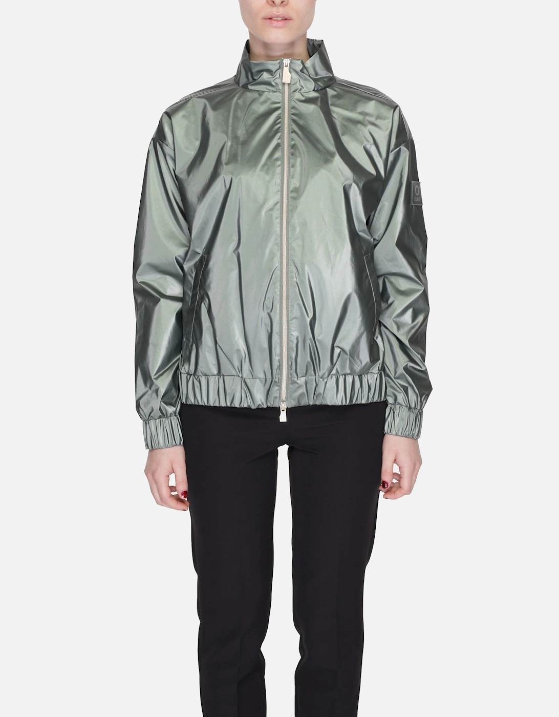 Green Zip-Up Blazer with Front Pockets Women, 4 of 3