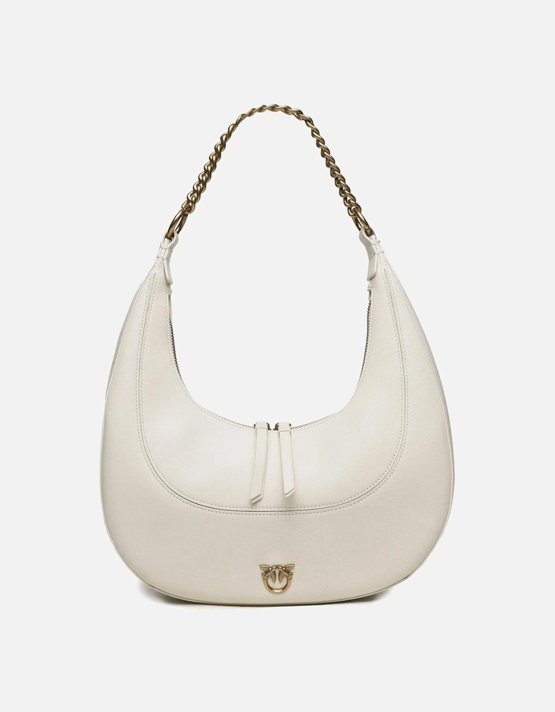 White Leather Shoulder Bag with Zip Fastening Women, 4 of 3