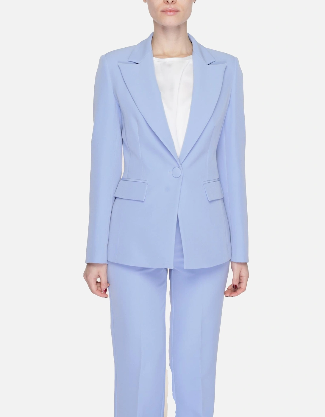 Womens Plain Lilac Blazer with Button Fastening and Lapel Collar -, 4 of 3