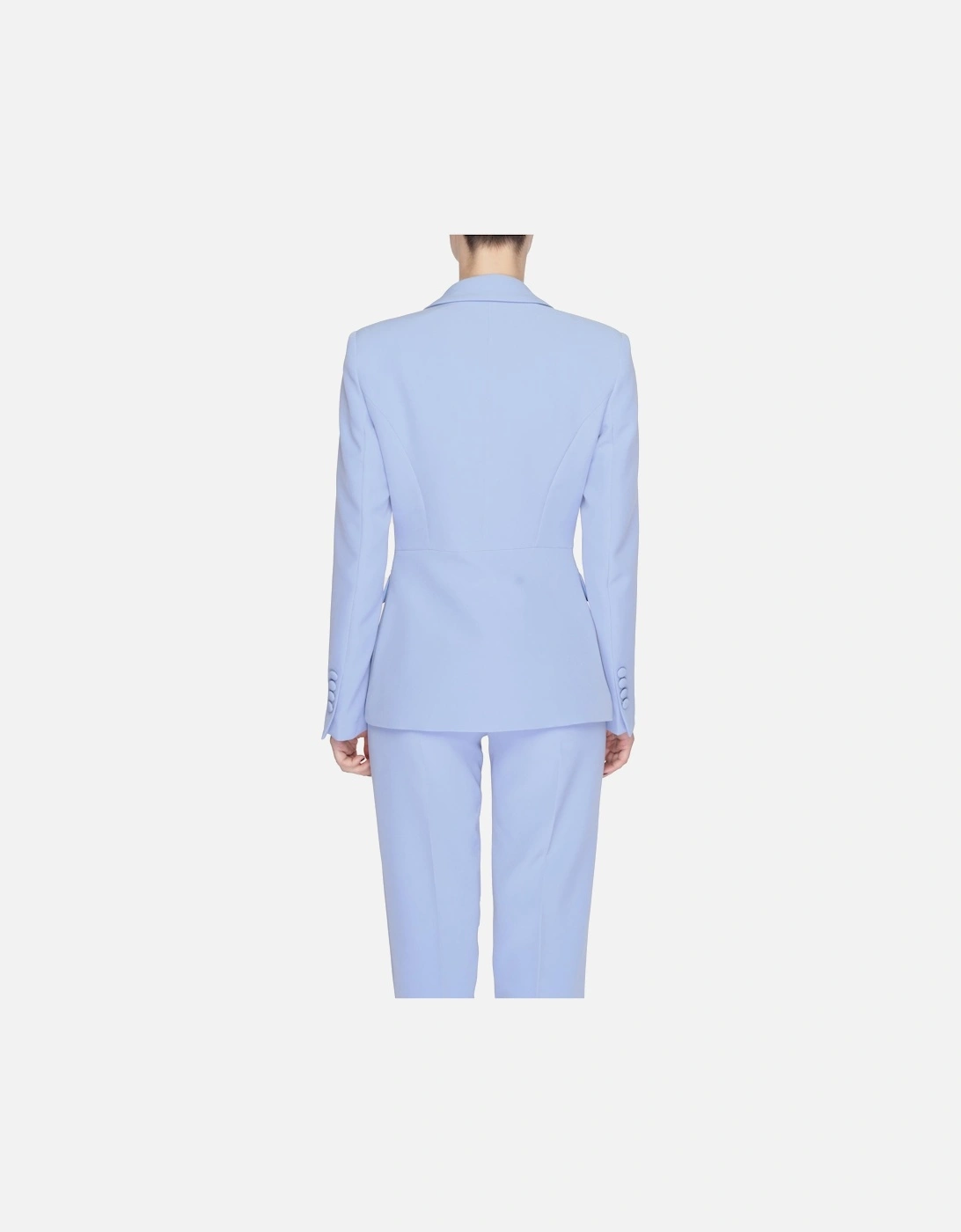 Womens Plain Lilac Blazer with Button Fastening and Lapel Collar -