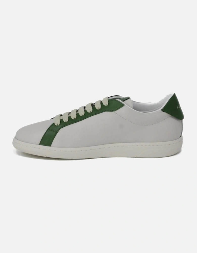 Green Leather Lace-up Sneakers Women