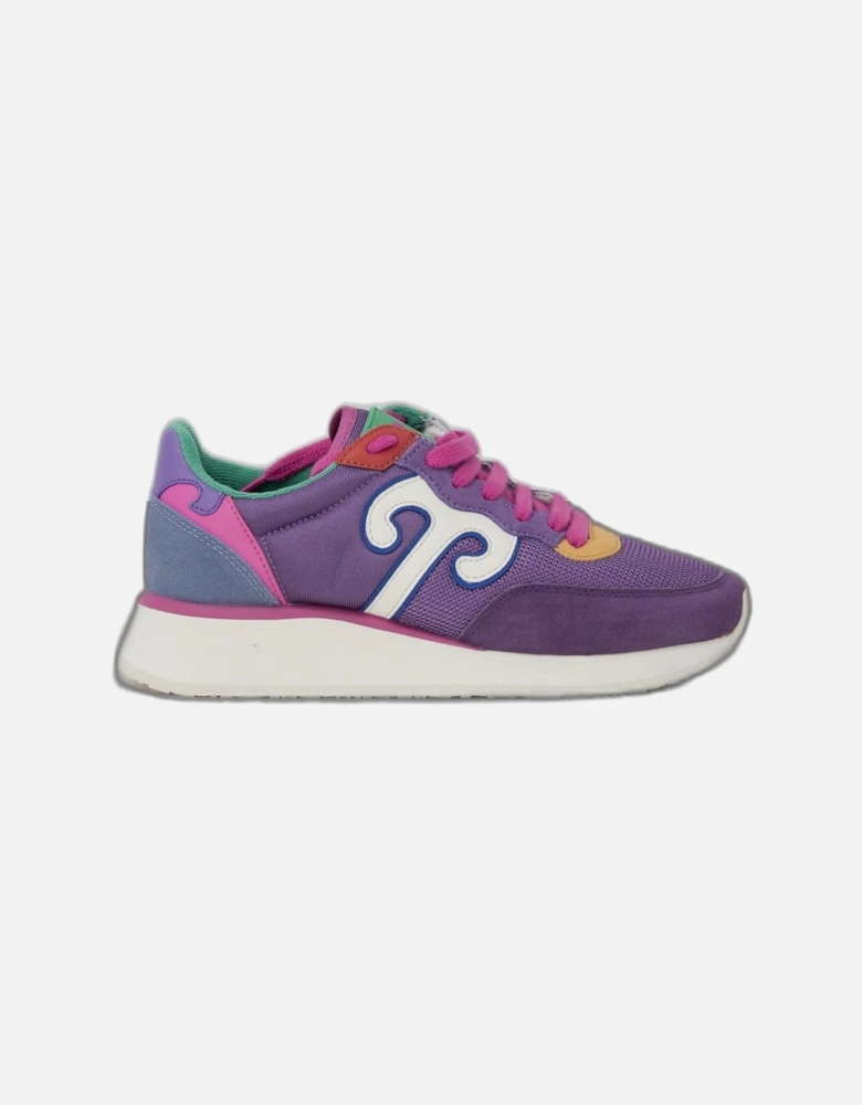 Sporty Purple Sneakers with Leather Lining Women