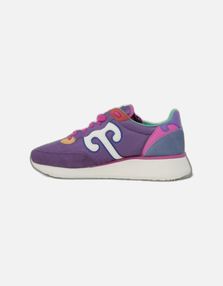 Sporty Purple Sneakers with Leather Lining Women