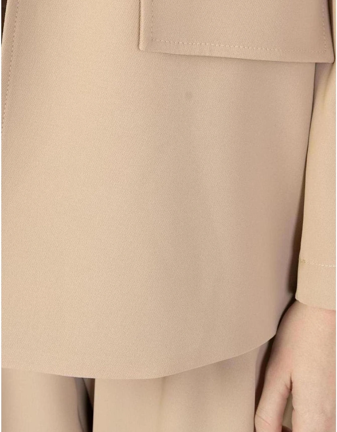Beige Lapel Collar Long Sleeve Blazer Women
