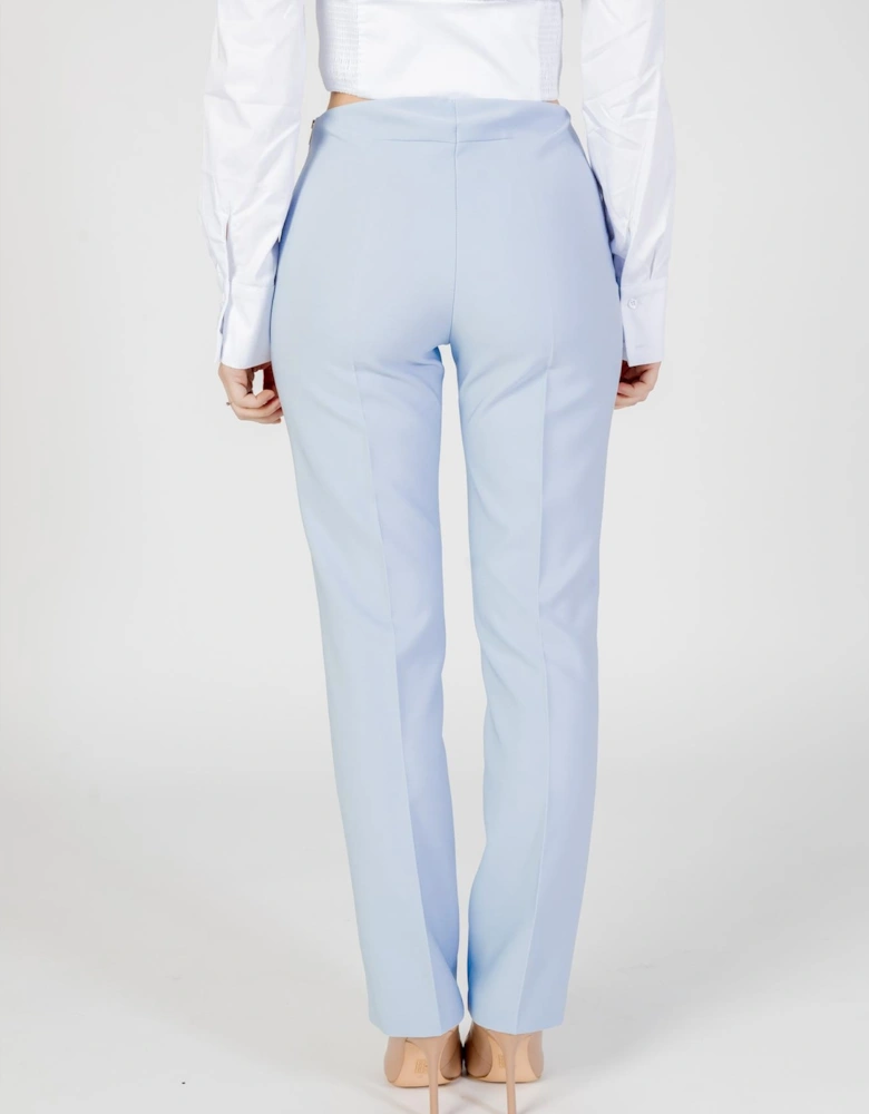 Light Blue Zipper Trousers Women