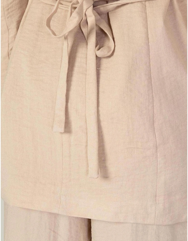 Plain Pink Blazer with Button Fastening for Women