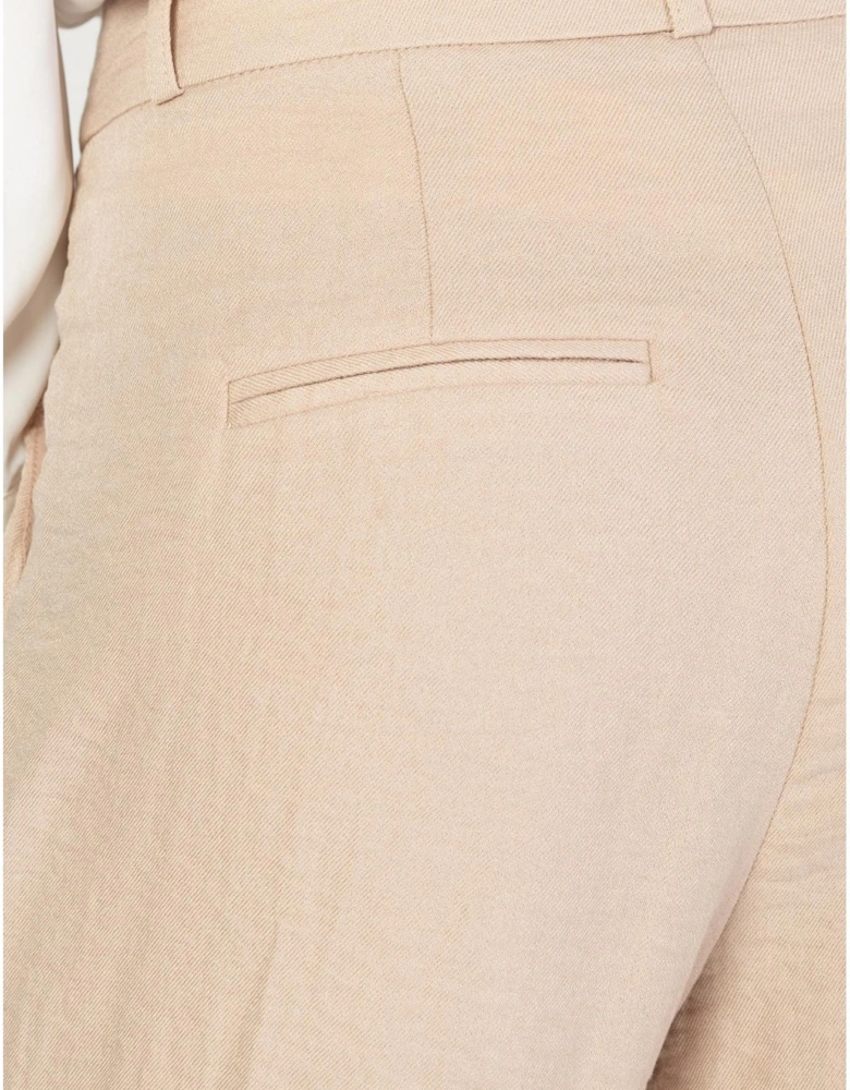 Viscose Blend Pink Trousers with Back Pockets Women