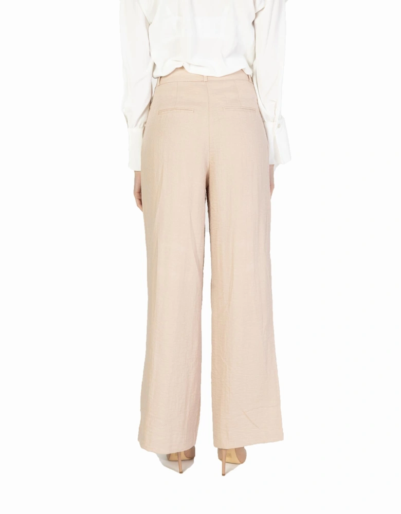 Viscose Blend Pink Trousers with Back Pockets Women