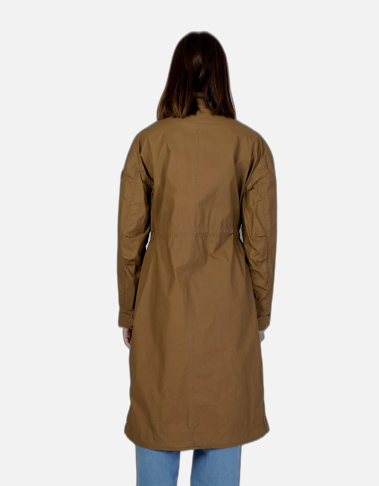 Brown Cotton Blazer with Zip and Lace Fastening Women