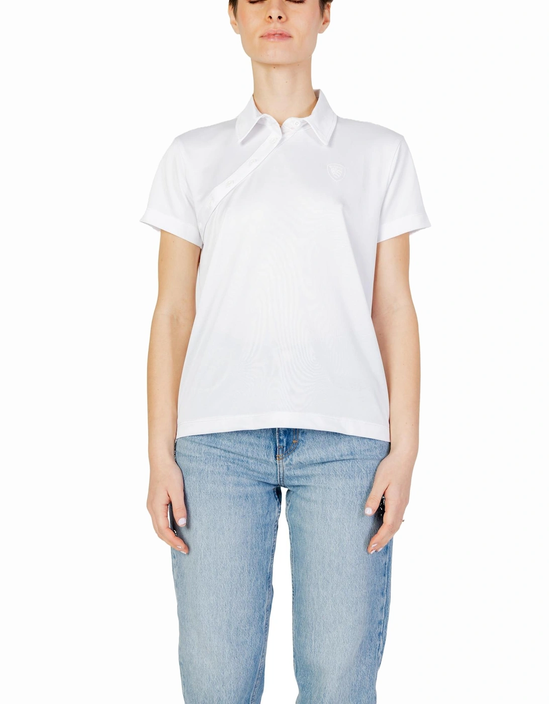 Classic Short Sleeve Button-Up T-Shirt Women - White Shirts, 4 of 3