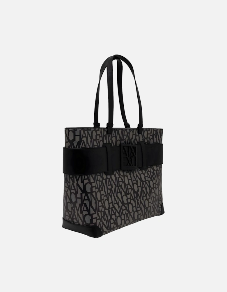 AX Logo Tote Bag All Over Logo 952522 1P206 Women - Black