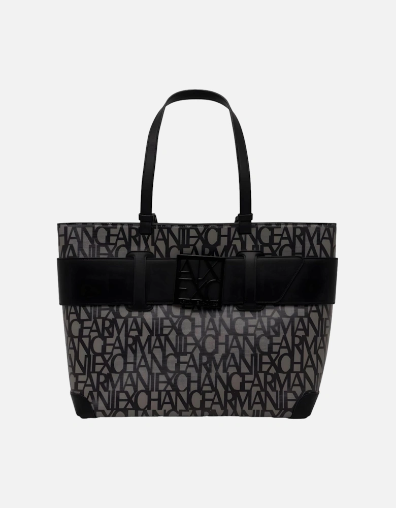 AX Logo Tote Bag All Over Logo 952522 1P206 Women - Black