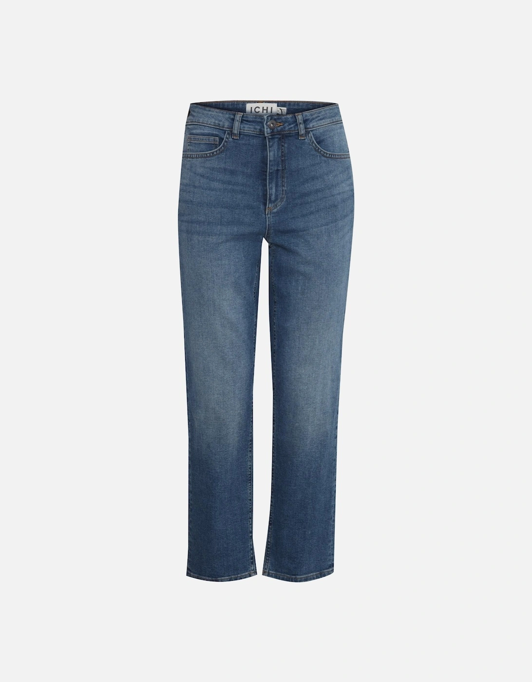 Blue Plain Jeans with Zip and Button Fastening Women, 4 of 3