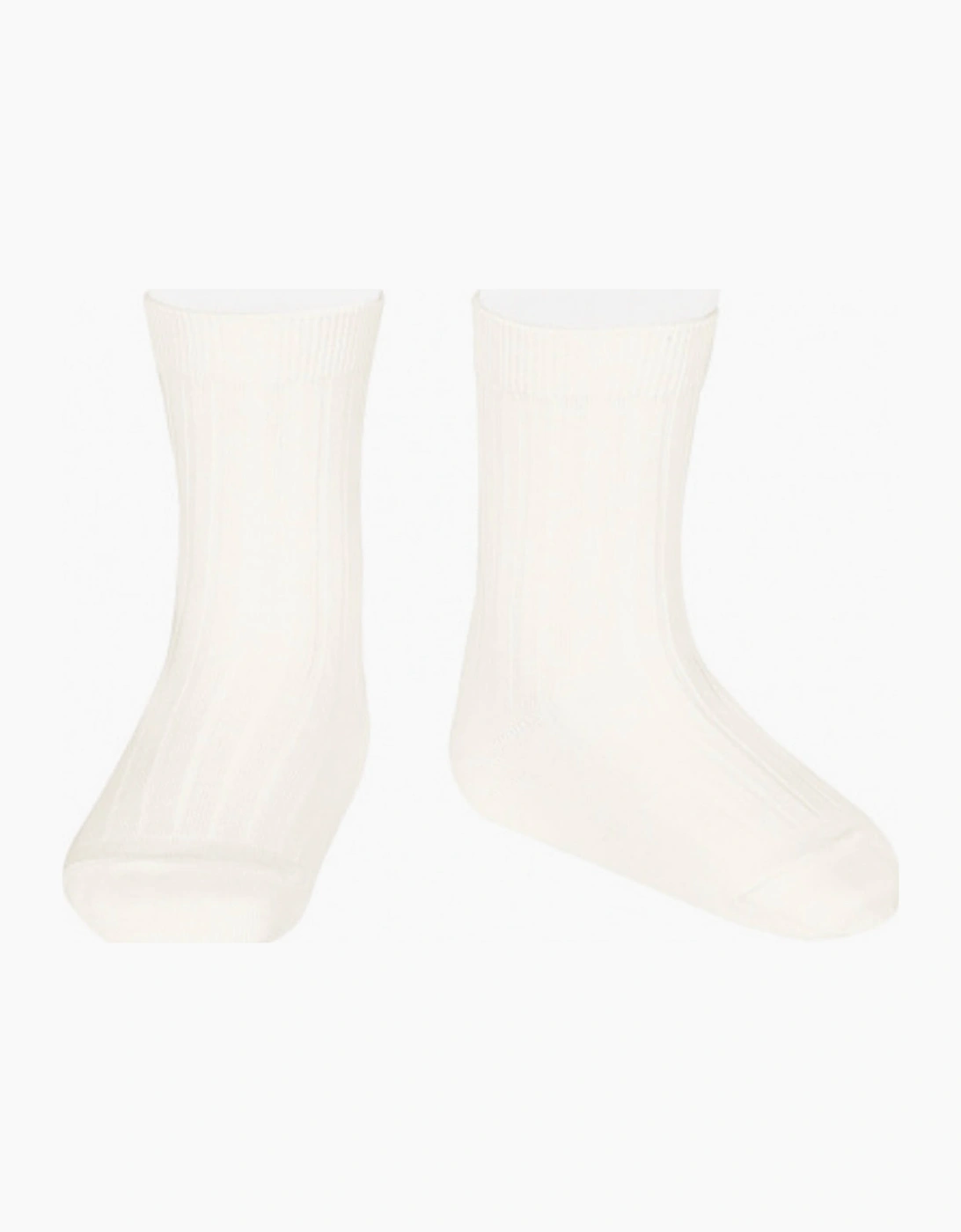 Condor Girl's Cream Ribbed Ankle Socks - White/White - Size: 4 / eur 23-26 / uk 6-8.5