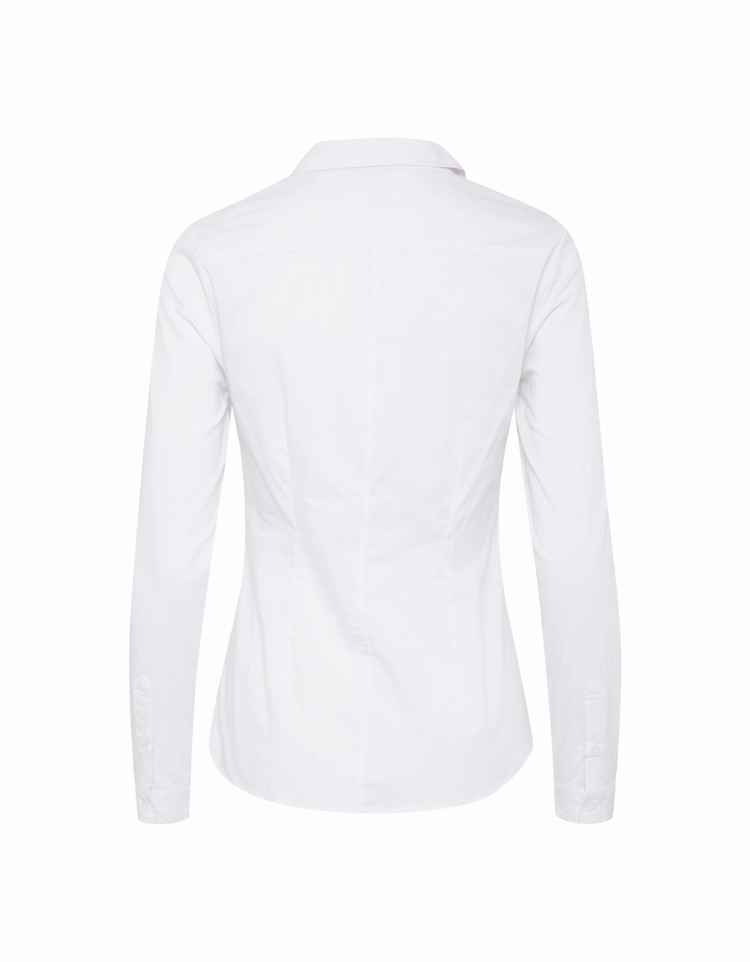 White Long Sleeve Classic Collar Shirt with Button Fastening Women