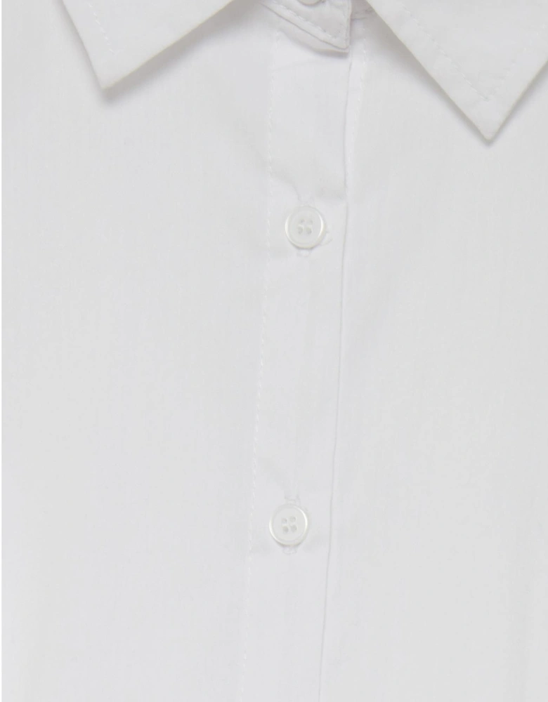 White Long Sleeve Classic Collar Shirt with Button Fastening Women