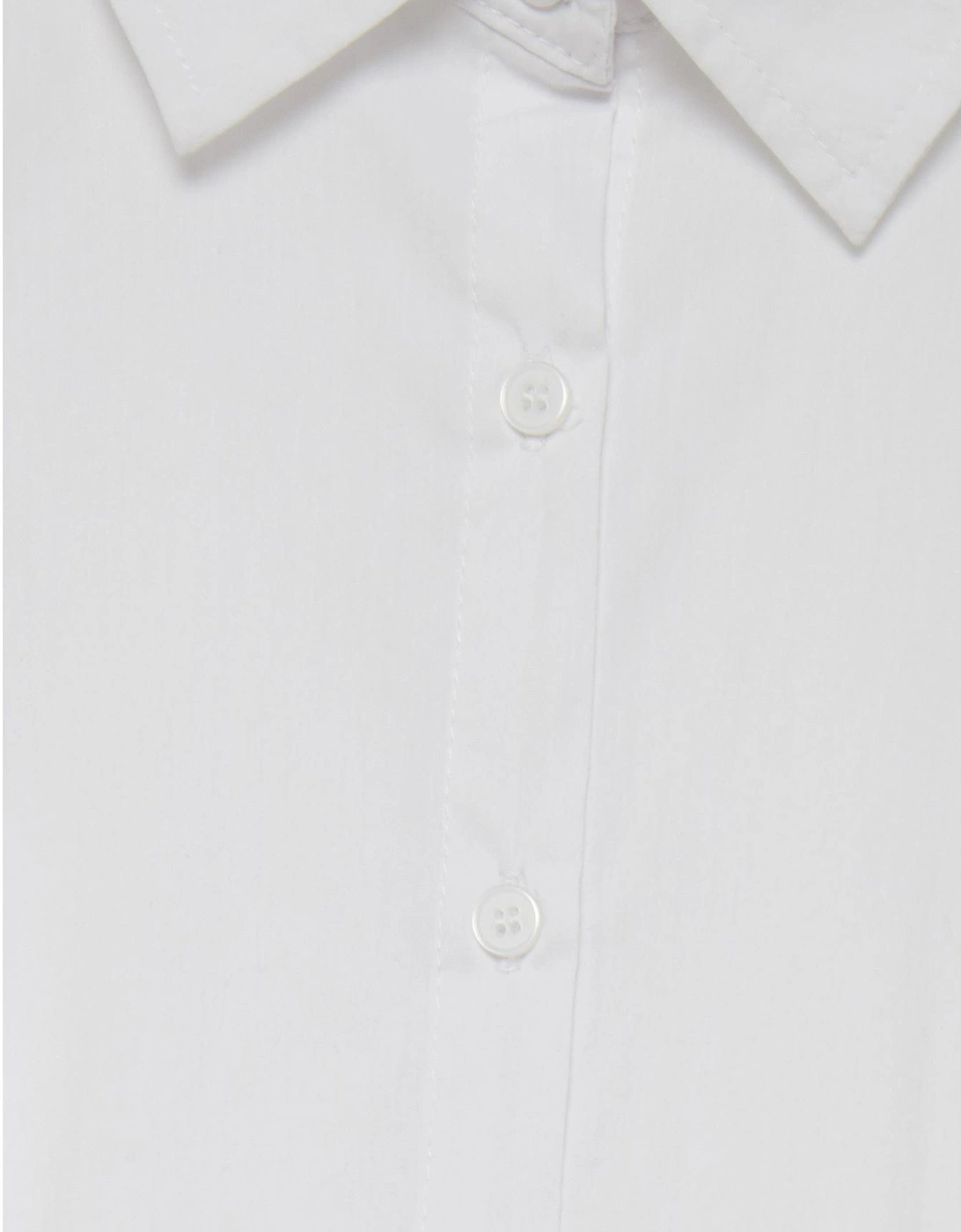 White Long Sleeve Classic Collar Shirt with Button Fastening Women