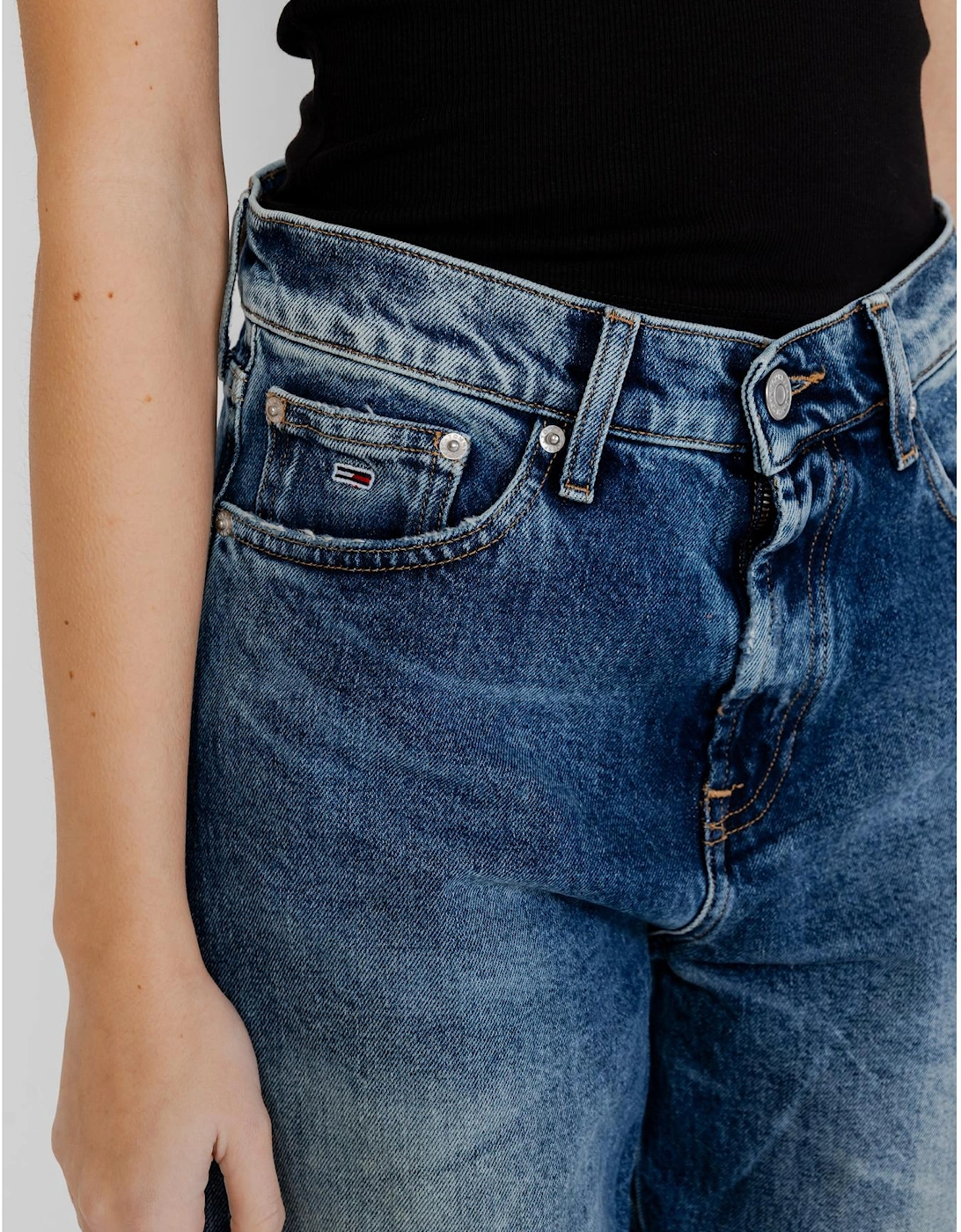 90s Loose Fit Jeans Distressed Women - Blue