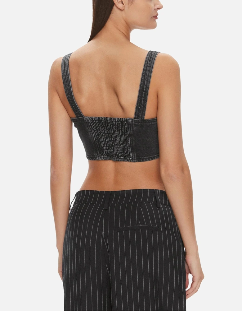 Denim Bustier Top WW0WW21767 Women - Black