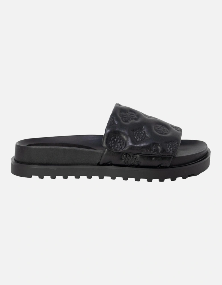 Black Quilted Slides FL5GSL H6383 Women Slippers