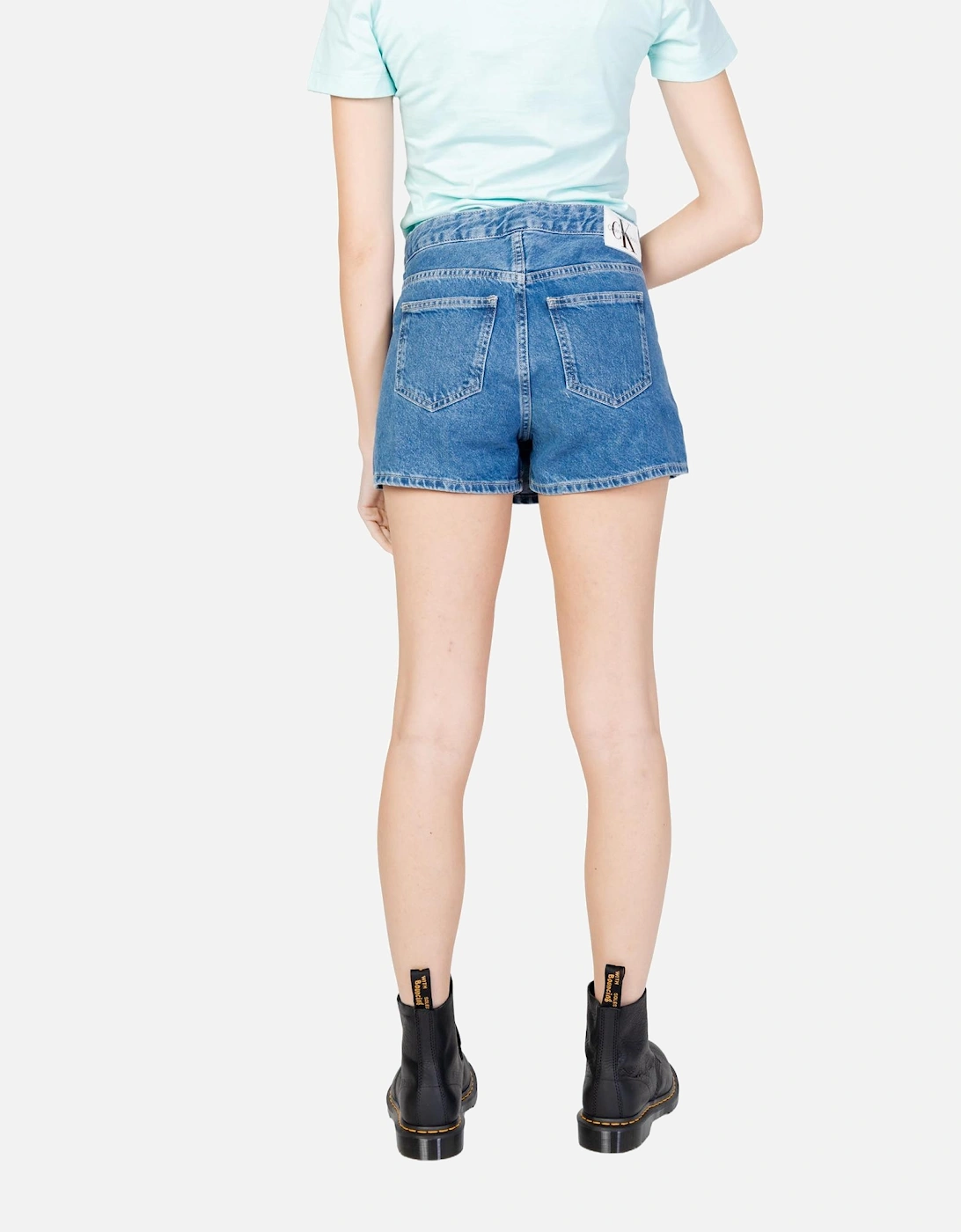 Blue Cotton Button-Fastening Shorts Women