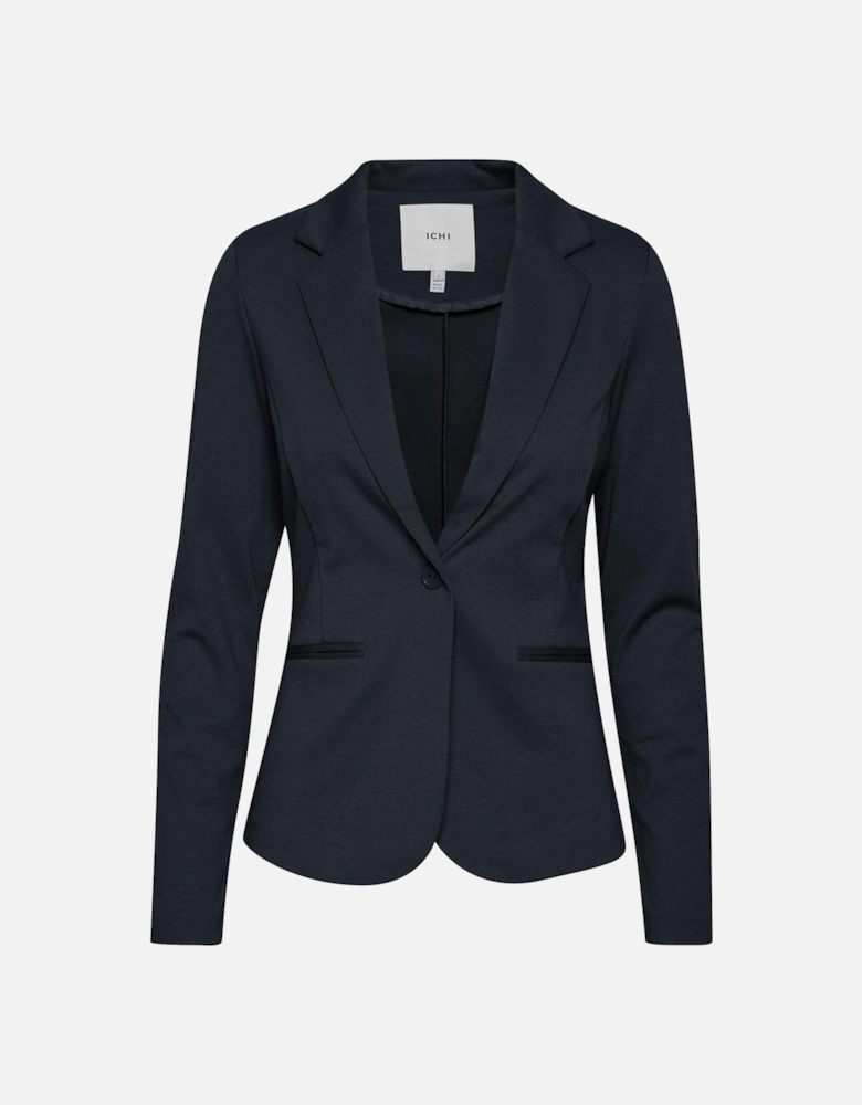 Blue Plain Long Sleeve Blazer Women