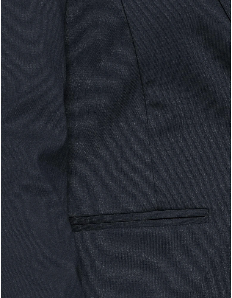 Blue Plain Long Sleeve Blazer Women