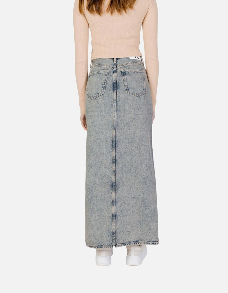 Acid Wash Maxi Skirt Model Women - Blue