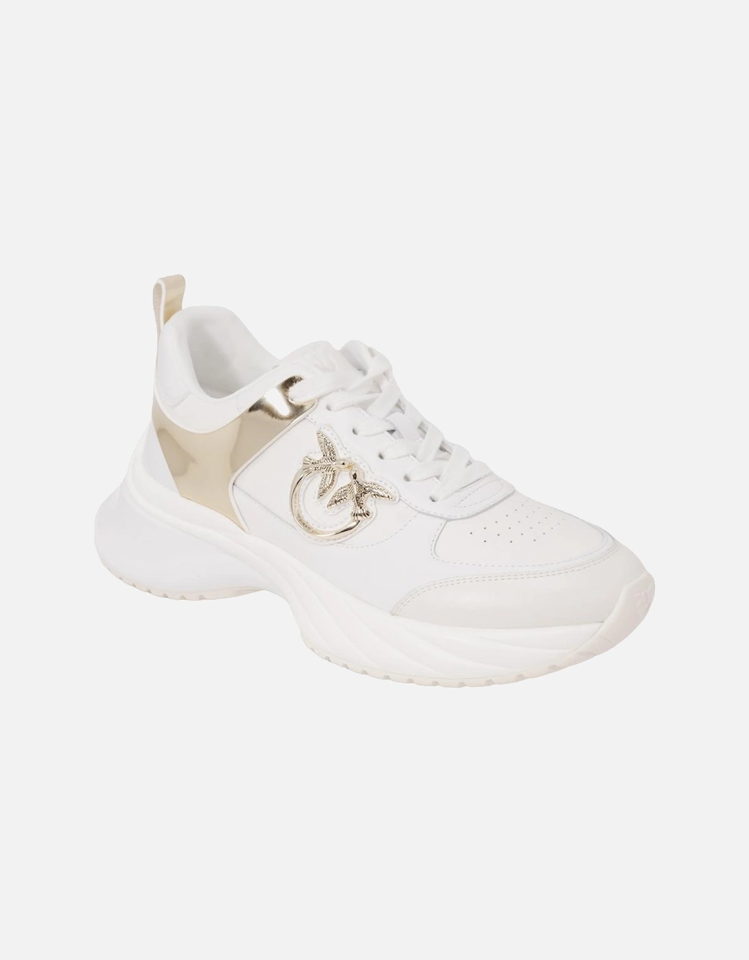 White Leather Lace-up Sneakers Women