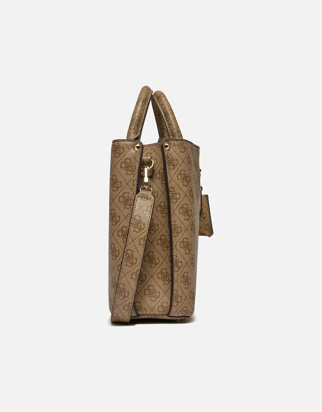 Beige Printed Zippered Bag - 24x33x12 cm Women