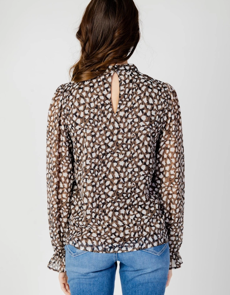 Long Sleeve Black Round Neck Blouse - 100% Polyester Women