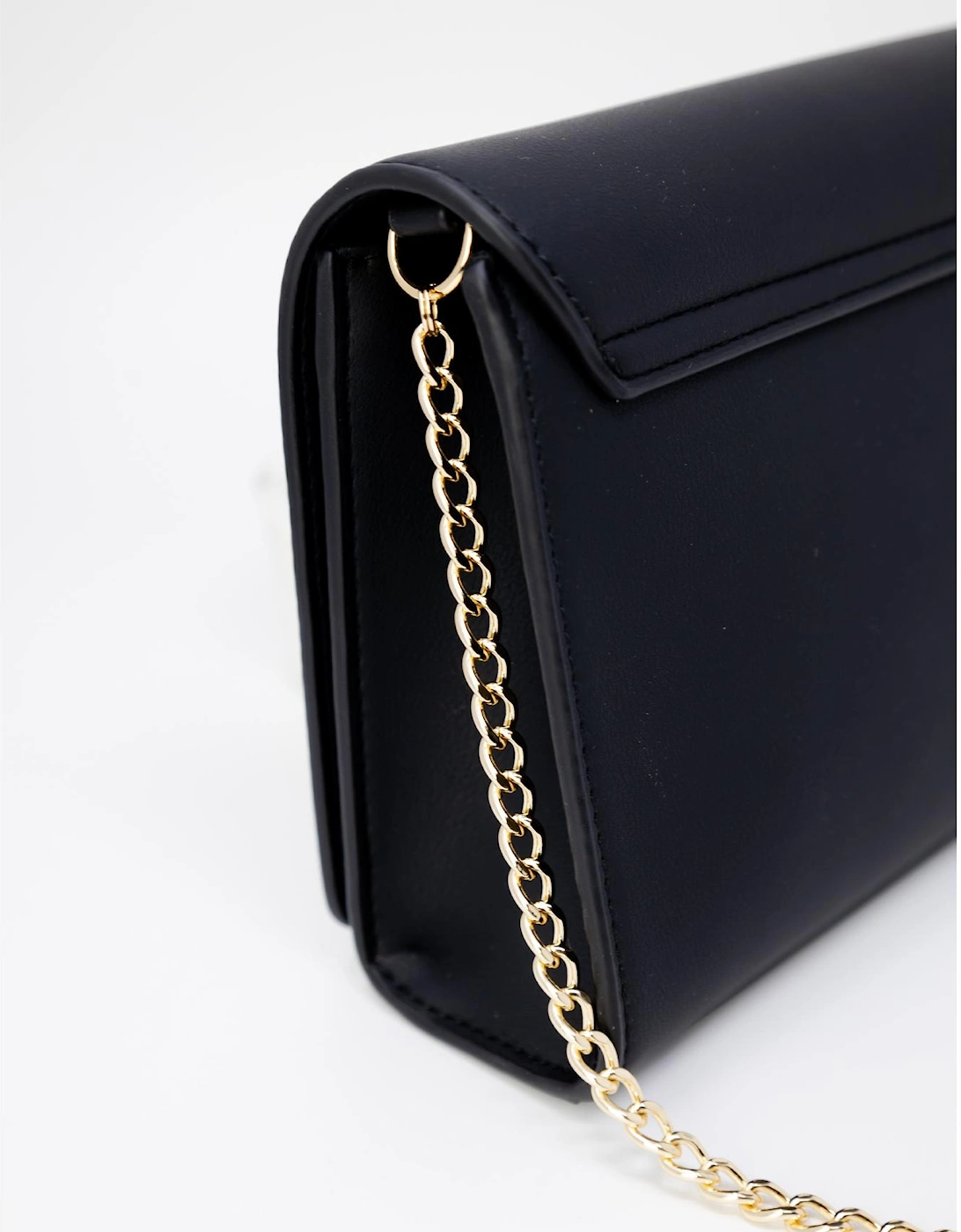 Printed Black Shoulder Bag with Clip Fastening Women