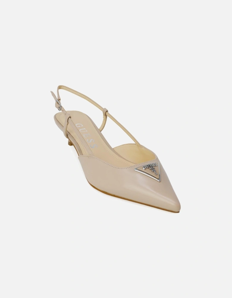 lingback Flat Kitten Heel Women - Beige Pumps