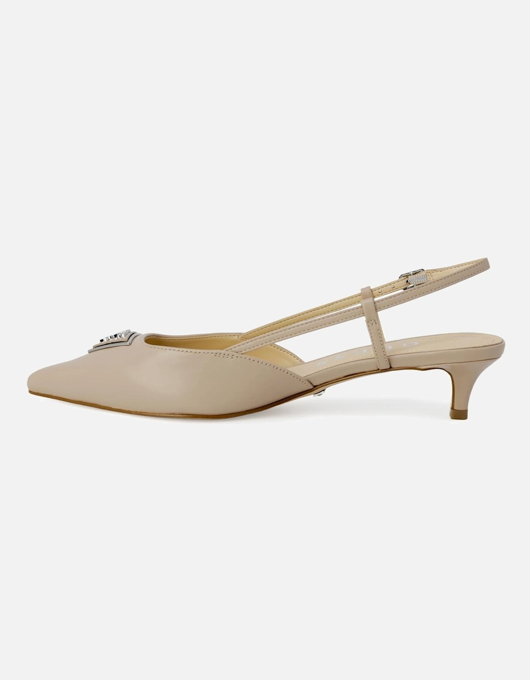 lingback Flat Kitten Heel Women - Beige Pumps