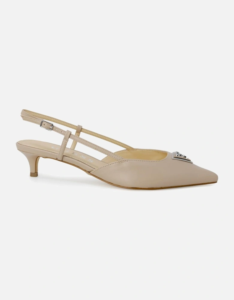 lingback Flat Kitten Heel Women - Beige Pumps