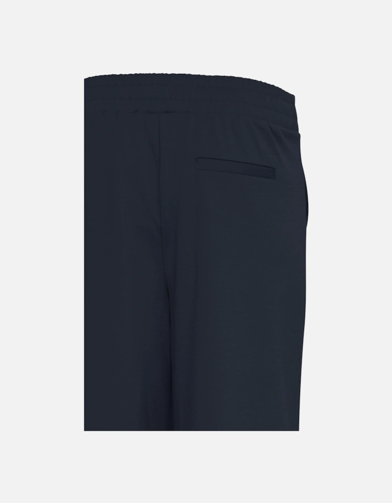 Blue Plain Slip-On Trousers Women