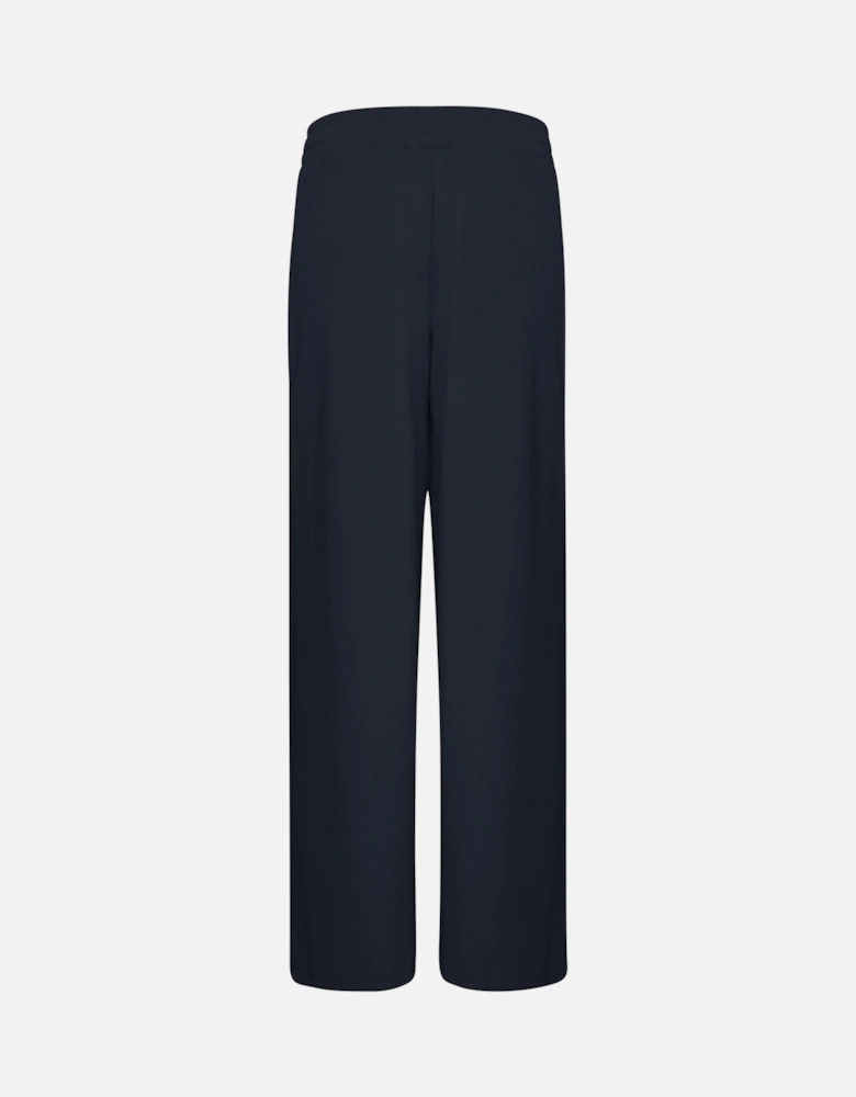Blue Plain Slip-On Trousers Women