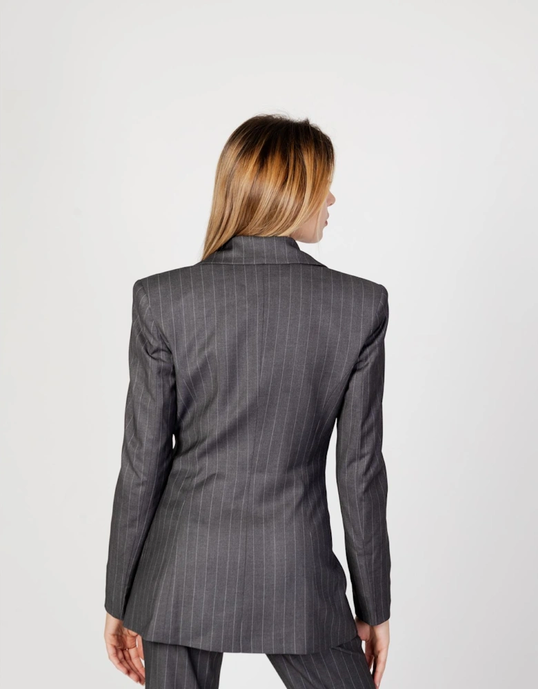 Grey Buttoned Womens Blazer