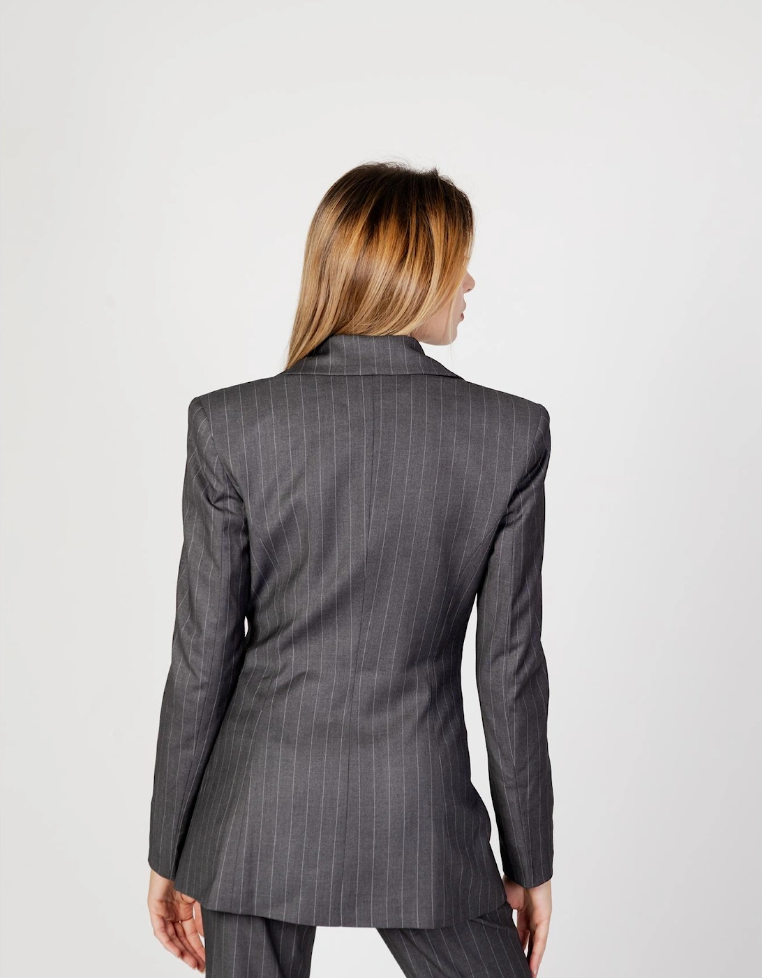 Grey Buttoned Womens Blazer