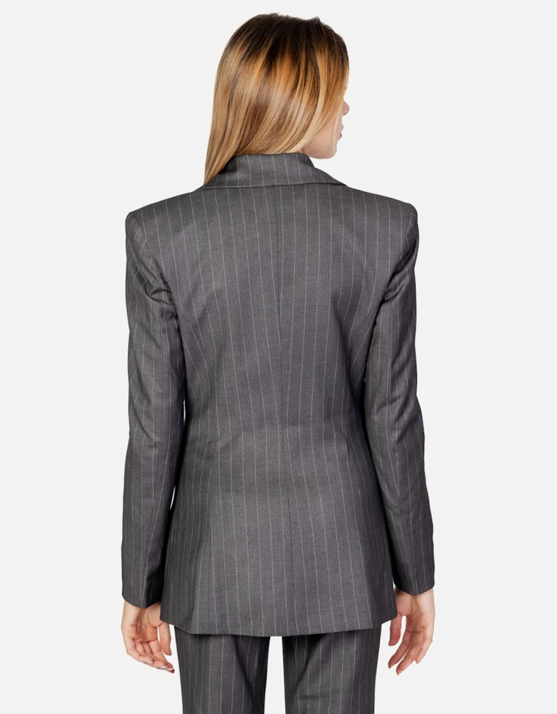 Grey Buttoned Womens Blazer