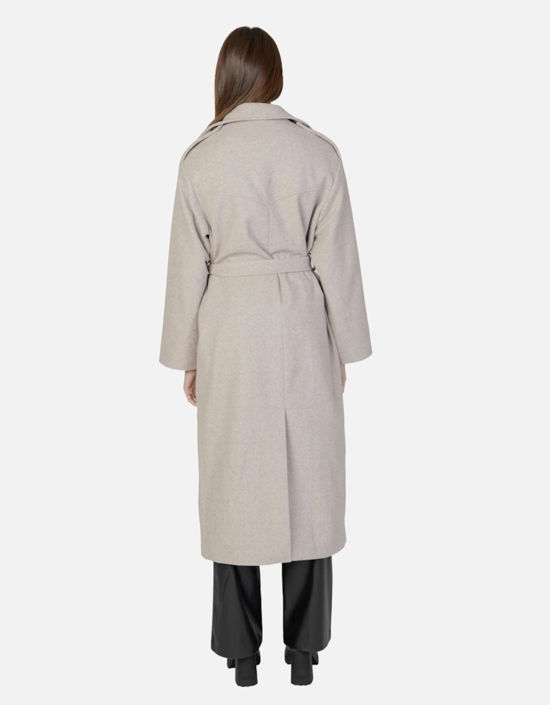 Wool Blend Belted Coat Women - Beige