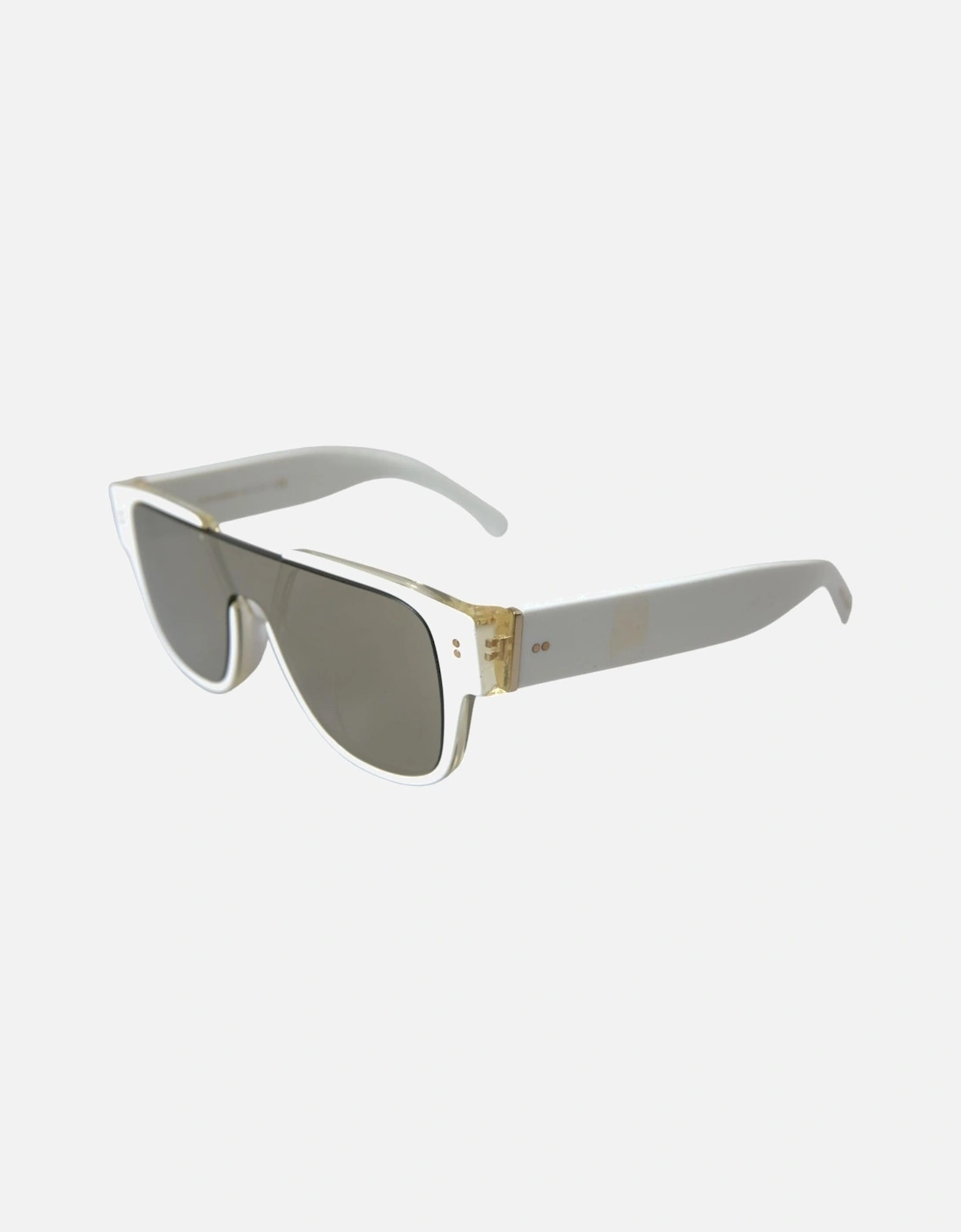 White Acetate Sunglasses with Grey Lenses Women