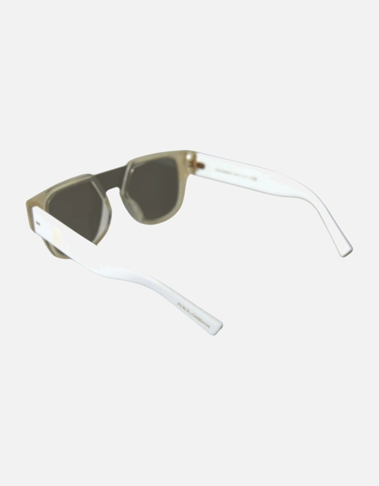 White Acetate Sunglasses with Grey Lenses Women
